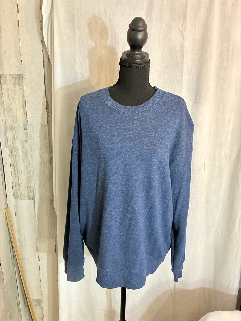 Time and Tru Men's Denim Blue Crewneck Sweater